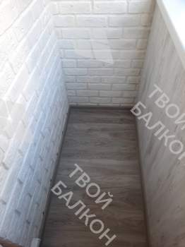 Отделка и остекление Г-образного балкона