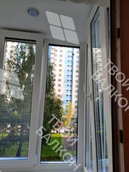 Отделка и остекление Г-образного балкона