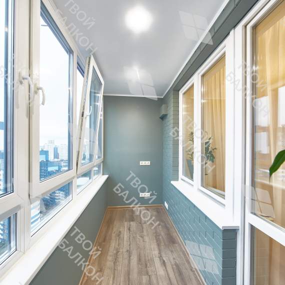 Отделка балкона гипсокартоном с покраской